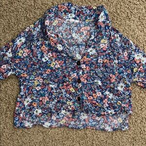 O'Neill Floral Short Sleeve Tee - Blue and Multicolor